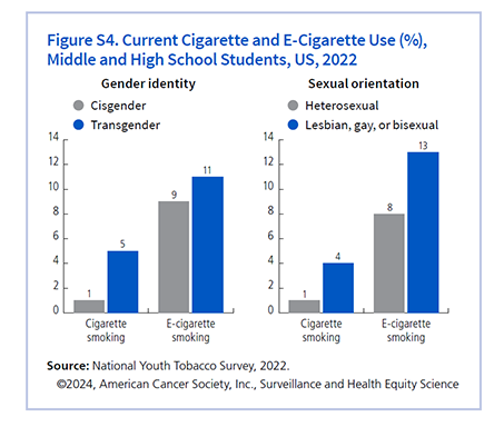 Figure S4 Current Cigarette and E-Cigarette use  LGBTQ cisgender transgender heterosexual lesbian gay or bisexual 